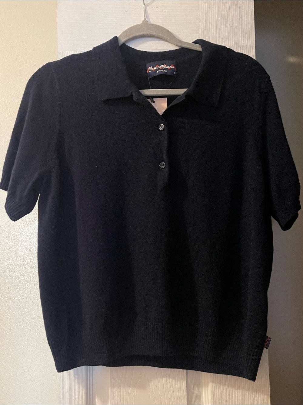 Classic Navy Blue Polo Wool Shirt